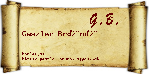 Gaszler Brúnó névjegykártya